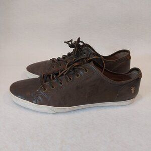 FRYE Brett Sneakers Mens 11.5 Brown Leather Laces Low Top Casual Walking Shoes.